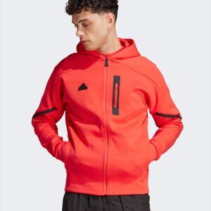 NWOT Adidas Designed for Gameday Full-Zip Hoodie Red Slim Fit IC8050